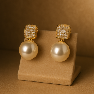Luxurious Pearl and Diamond Drop Earrings