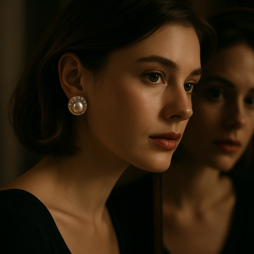 Pearl and Diamond Stud Earrings
