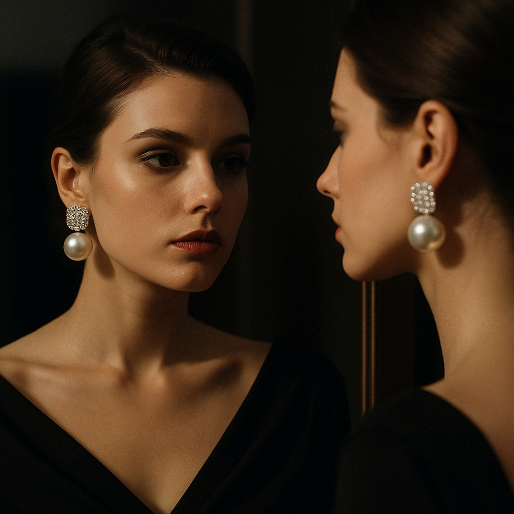 Glamorous Pearl and Diamond Earrings