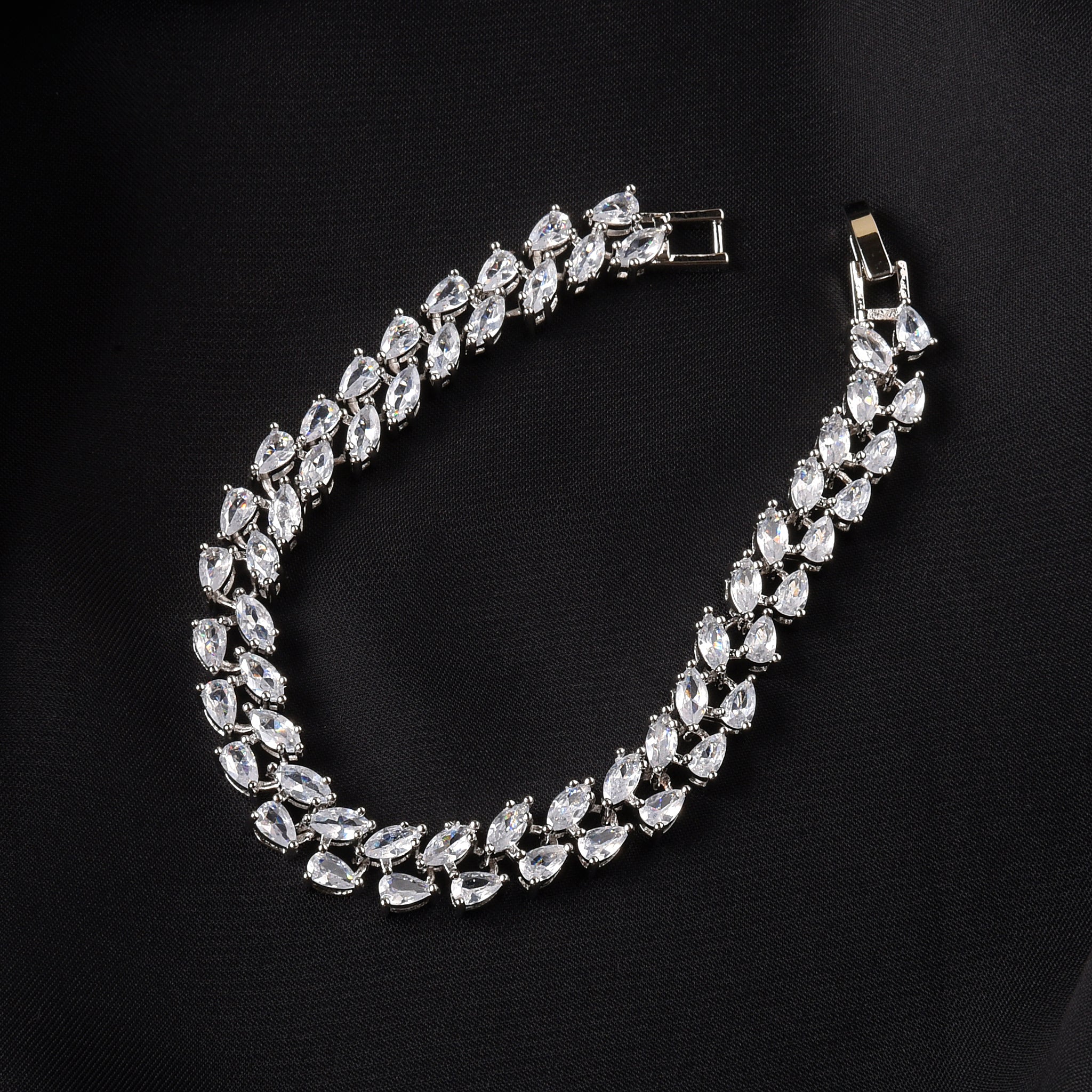 Radiant Crystal Teardrop Bracelet