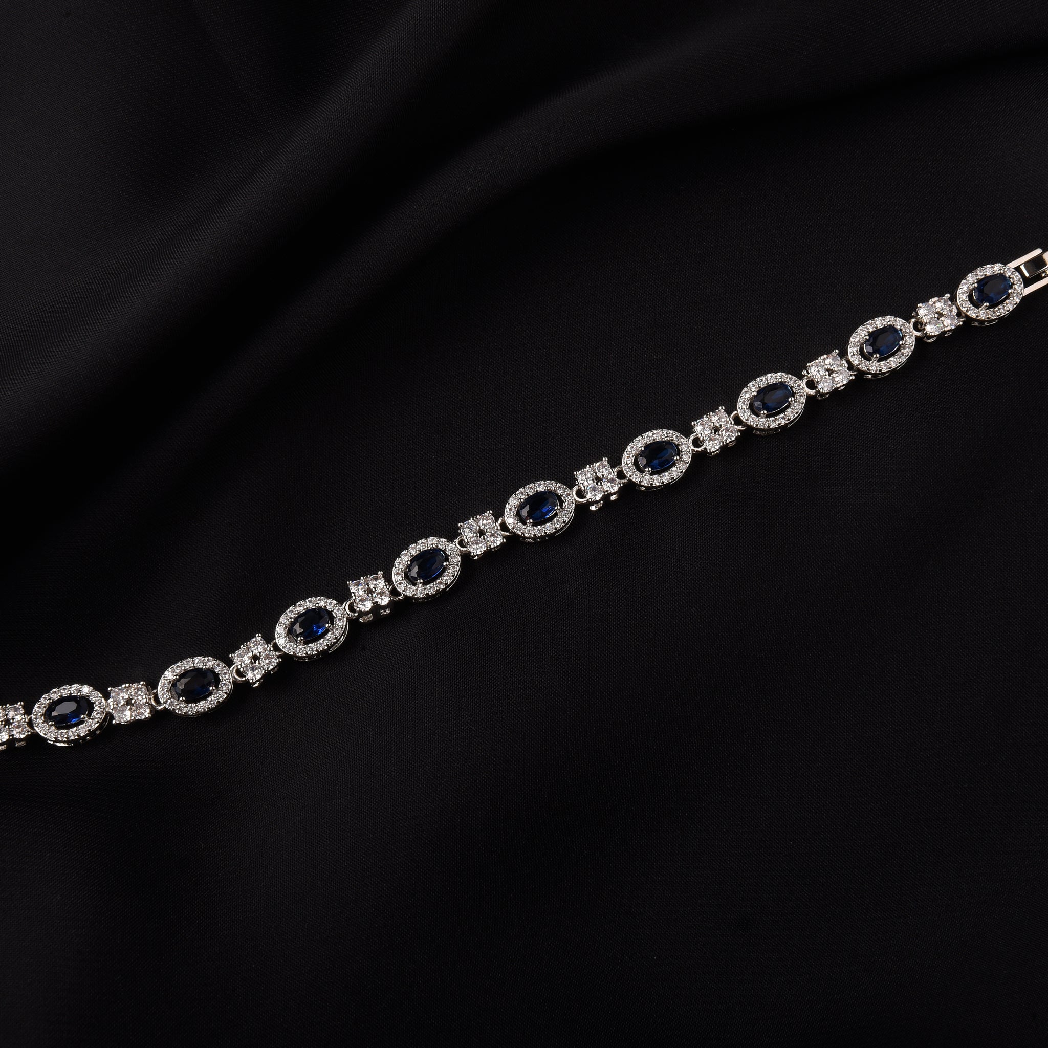 Sapphire Elegance Crystal Bracelet