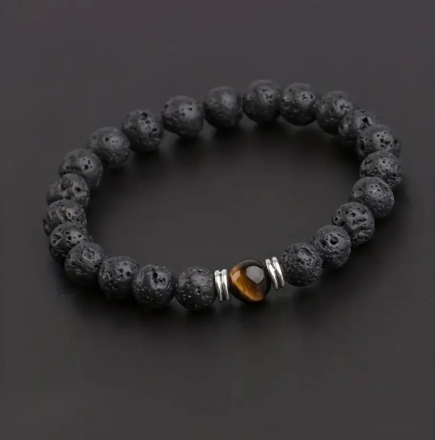 Men's Lava Stone Essential bead Bracelet
