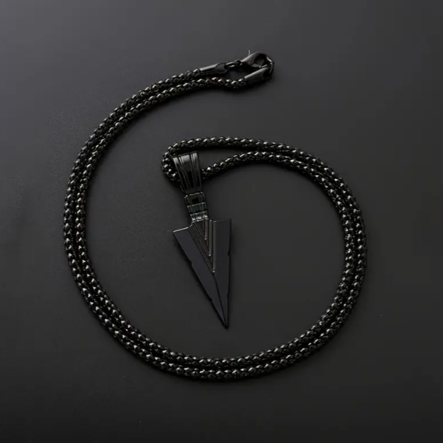 Men's Titanium Steel Spearhead Pendant Necklace – Hip Hop Style