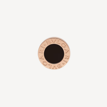 Bvlgari Logo-Engraved Rose Gold Enamel Stud